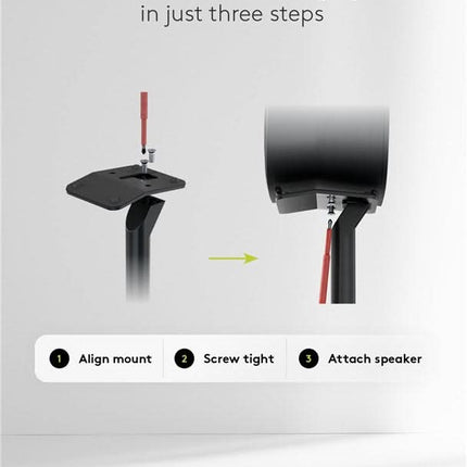 Set van 2 stuks - Vloerstandaard voor Sonos Era 300 - Zwart - 71.4 cm