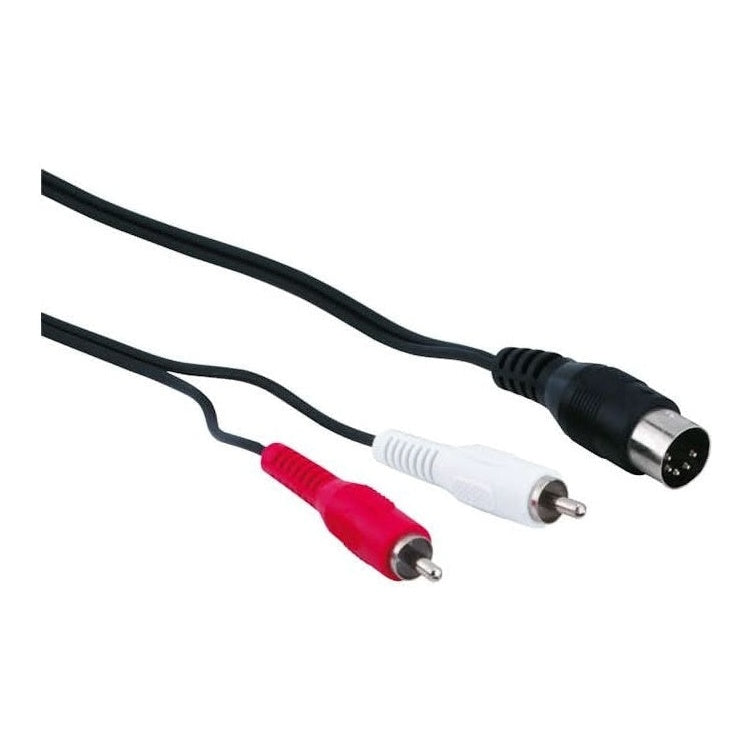 DIN-2CS 1,5 meter Audiokabeladapter - DIN 5-Pins (m) naar 2x RCA (m) - Zwart
