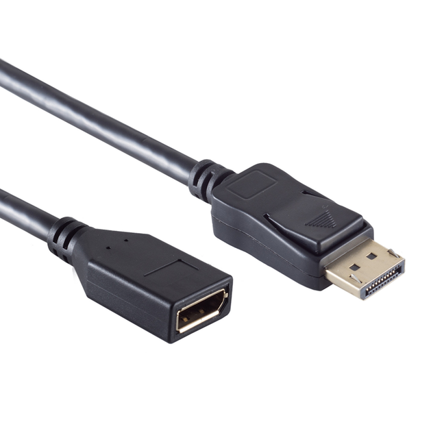50 cm DisplayPort 1.2 verlengkabel - 4K/60Hz - 100% koper - Zwart