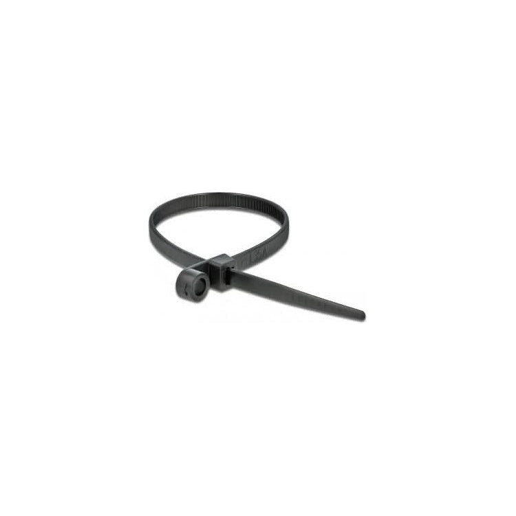 DL-KBLBNDR-160-4.8-10x kabelbinders - 10 stuks- eyelet bevestiging  - 160x4,8 mm - Zwart