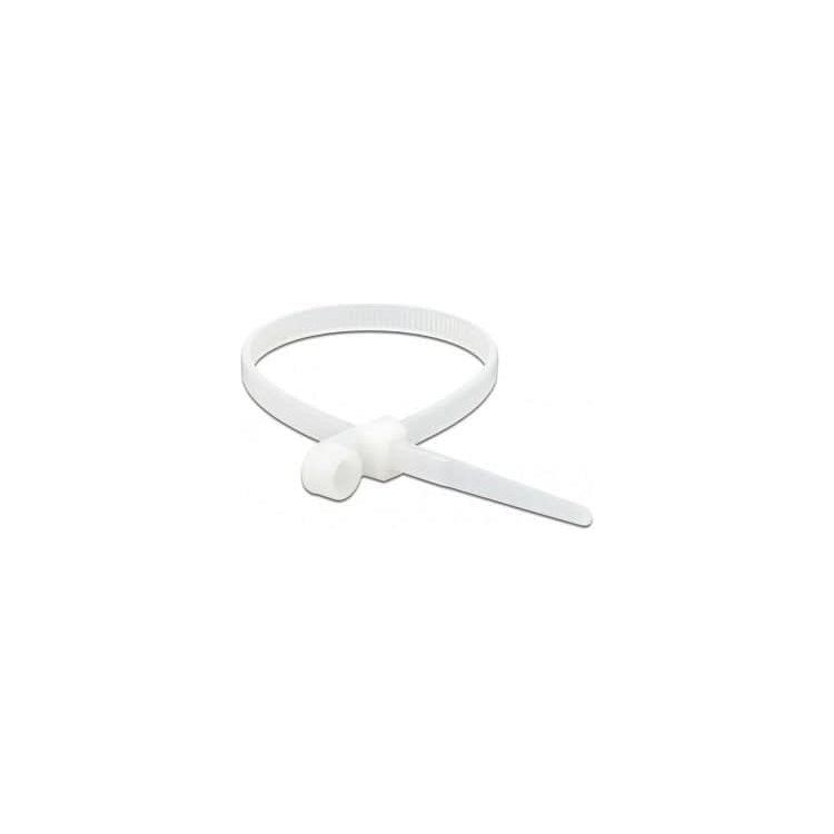 DL-KBLBNDR-200-2.5-10x-WT kabelbinders - 10 stuks- eyelet bevestiging  - 160x4,8 mm - Wit