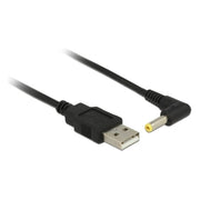 DL-USB2.0-4.01.7V-1.5 1.5 meter USB A naar DC voedingsstekker (4.0x1.7 mm) verloopkabel haaks - Zwart