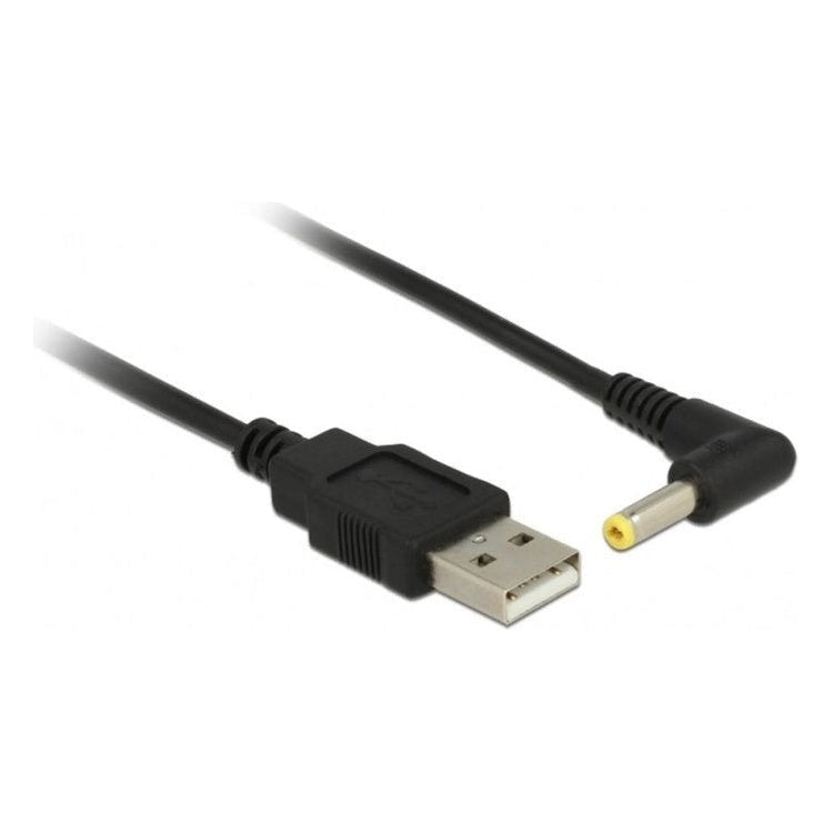 DL-USB2.0-4.01.7V-1.5 1.5 meter USB A naar DC voedingsstekker (4.0x1.7 mm) verloopkabel haaks - Zwart