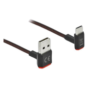 DL-USB2.0-C-H-0.5-ZW USB 2.0 naar USB C haakse adapter met EASY-USB - 50 cm