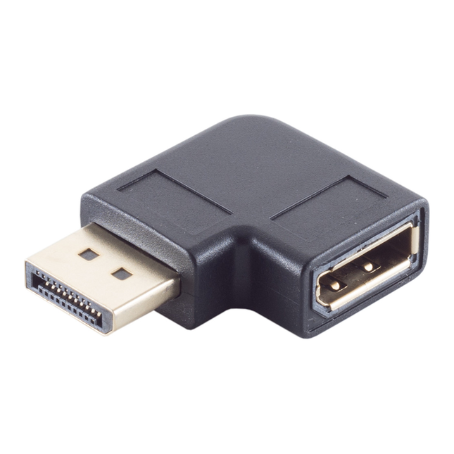 DP-1.4-90-L DisplayPort adapter - DisplayPort 1.4 - 90° haaks naar links - Zwart