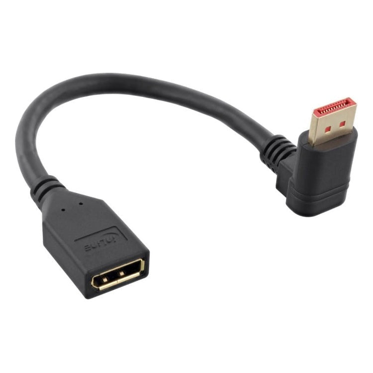 DP-1.4-HD-0.15 15 cm DisplayPort 1.4 verlengkabel - 8K/60Hz - Haaks omlaag - 100% koper - Zwart