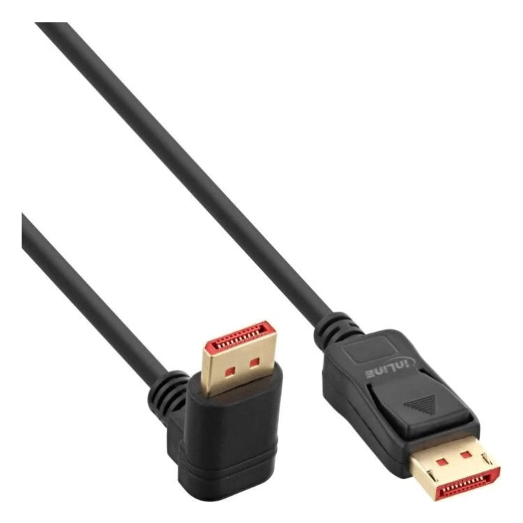 DP-1.4-HD-1 1 meter DisplayPort 1.4 kabel - 8K/60Hz - 100% koper - Haaks omlaag - Zwart
