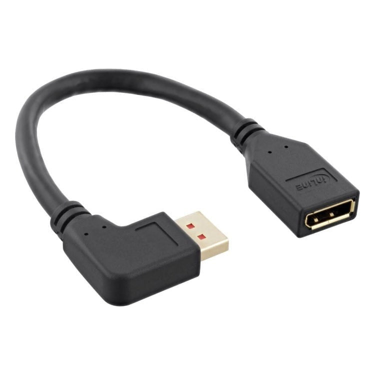 DP-1.4-HL-0.15 15 cm DisplayPort 1.4 verlengkabel - 8K/60Hz - Haaks naar links - 100% koper - Zwart