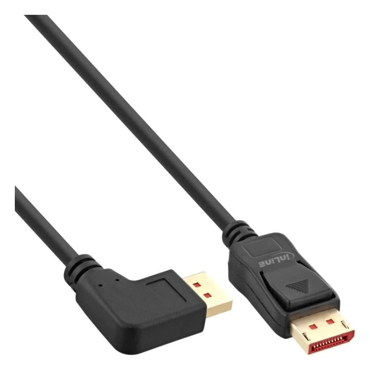 DP-1.4-HL-2 2 meter DisplayPort 1.4 kabel - 8K/60Hz - 100% koper - Haaks naar links - Zwart