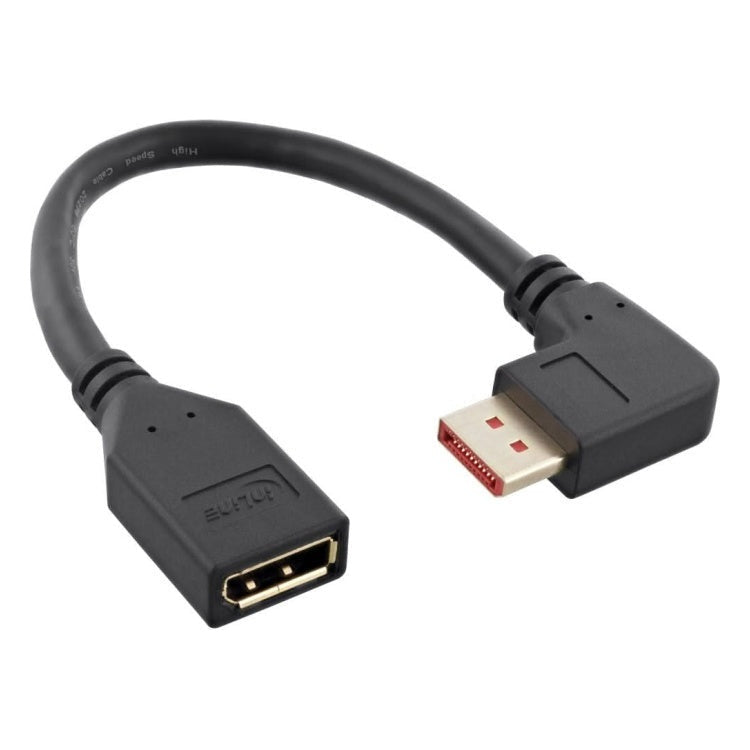 DP-1.4-HR-0.15 15 cm DisplayPort 1.4 verlengkabel - 8K/60Hz - Haaks naar rechts - 100% koper - Zwart
