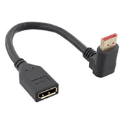 DP-1.4-HU-0.15 15 cm DisplayPort 1.4 verlengkabel - 8K/60Hz - Haaks omhoog - 100% koper - Zwart