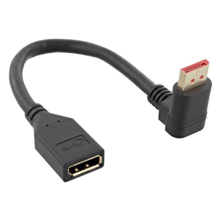 DP-1.4-HU-0.15 15 cm DisplayPort 1.4 verlengkabel - 8K/60Hz - Haaks omhoog - 100% koper - Zwart