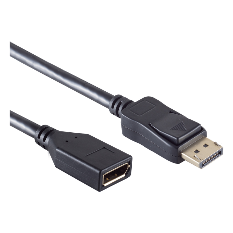 DP-V-1.2-3 3 meter DisplayPort 1.2 verlengkabel - 4K/60 Hz - 100% koper - Zwart