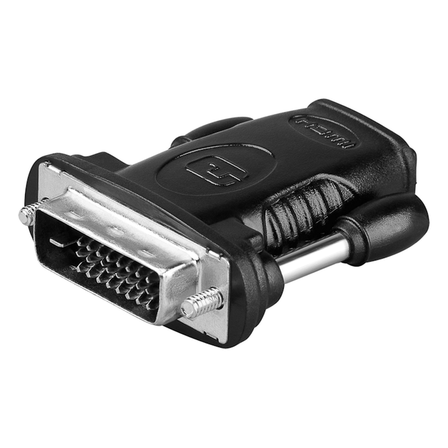 DVI-D-HDMI-NKL Goobay HDMI-1.4 naar male DVI-D adapter, nickel-plated - 4K/30 Hz