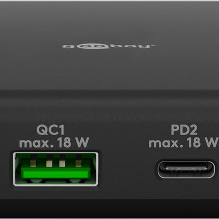 Goobay desktop lader - 2 x USB C PD + 2 x USB A QC - GaN lader - Zwart