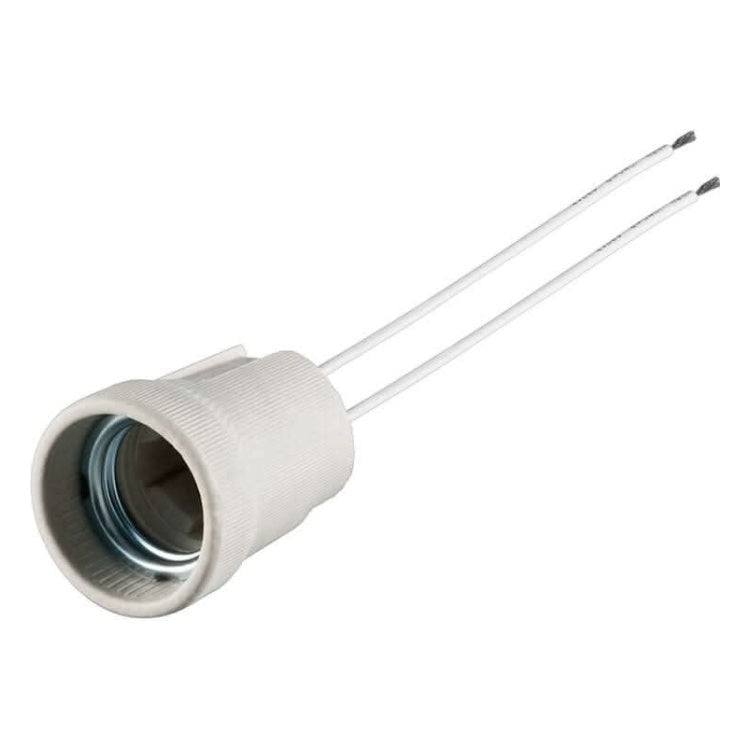E27-FIT 15 cm - E27-lampfitting met dubbele kabel, keramisch - 100 W / 250 V AC