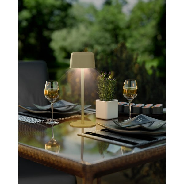 Draadloze LED-Tafellamp – 25 cm – Warm Wit – 3 Helderheidsstanden – Beige