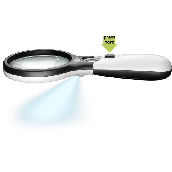 LED-Leesloep met Verlichting – 1,75x en 12,25x Vergroting – Wit/Zwart