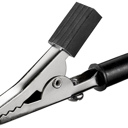 Krokodillenklem - Alligator clip met schroef - Zwart - 45 mm