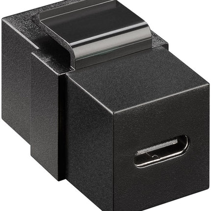 USB C keystone - USB C female naar USB C female USB 3.2 - 10 Gbit - PD 100 watt - Zwart