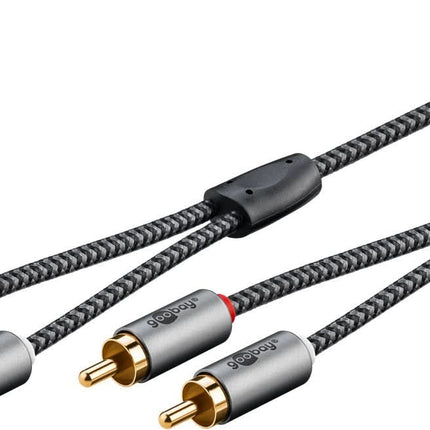 Goobay Plus RCA kabel - 5 meter - 2x RCA male naar 2x RCA male - 100% koper