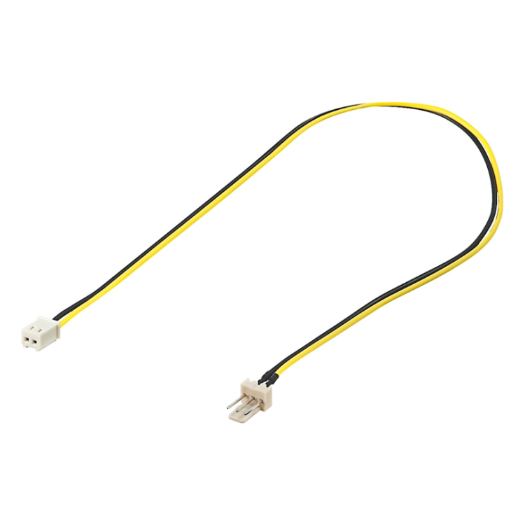 FAN-PWR-3P-2P 30 cm PC-Ventilatorvoedingskabel - 3-Pins (m) naar 2-Pins (v)