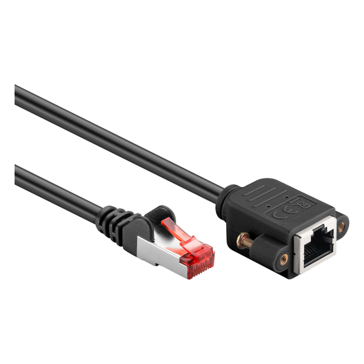 FU-C6A-V-2-ZW 2 meter Cat 6 S/FTP netwerk verlengkabel - Zwart