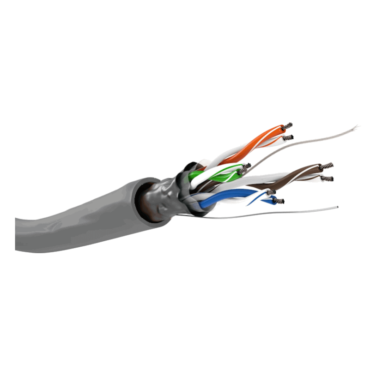 FU-ST-C5A-R-100-G 100 meter Cat 5e F/UTP netwerkkabel op rol - Grijs - Soepel