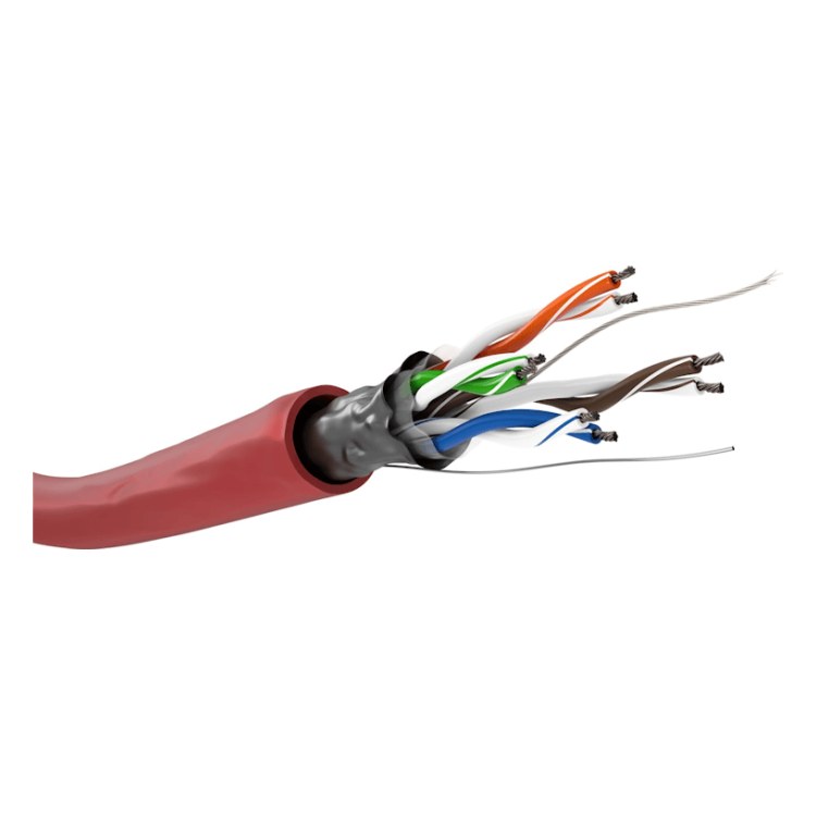 FU-ST-C5A-R-100-RD 100 meter Cat 5e F/UTP netwerkkabel op rol - Rood - Soepel