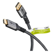 GBP-DP-1.2-HDMI-5 5 meter DisplayPort (m)-HDMI (m) kabel - 4K @ 60Hz - 100% - Verguld - Grijs