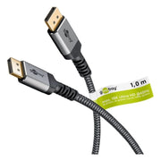 GBP-DP-1.4-5 5 meter premium DisplayPort (m) - DisplayPort (m) DP 2.1a - 16K @ 60Hz - 100% koper - Verguld - Grijs