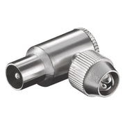 GK-01011 Coaxiale Haakse Stekker met Schroefbevestiging - Metaal
