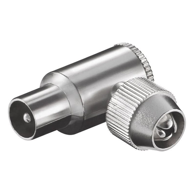 GK-01011 Coaxiale Haakse Stekker met Schroefbevestiging - Metaal