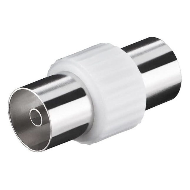 GK-01013 Coaxiale Adapter - Coax Vrouwelijk > Coax Vrouwelijk - Kunststof Huls - Metaal