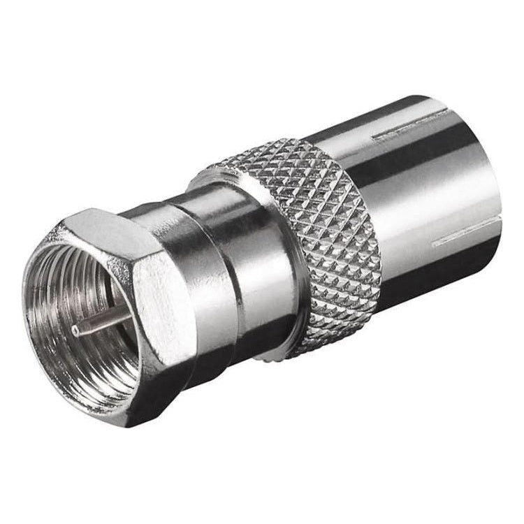 GK-01023 F-adapter - F-stekker naar Coaxiale Aansluiting - Zink