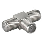 GK-01025 F-adapter T-stuk: F-aansluiting > Dubbele F-aansluiting