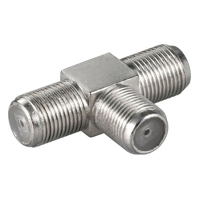 GK-01025 F-adapter T-stuk: F-aansluiting > Dubbele F-aansluiting