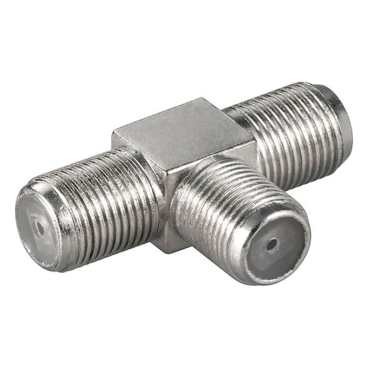 GK-01025 F-adapter T-stuk: F-aansluiting > Dubbele F-aansluiting