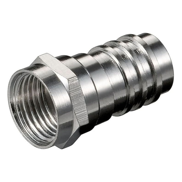 GK-01027 Krimp F-connector - Recht - Voor 6-7 mm coaxkabel - Metalen behuizing