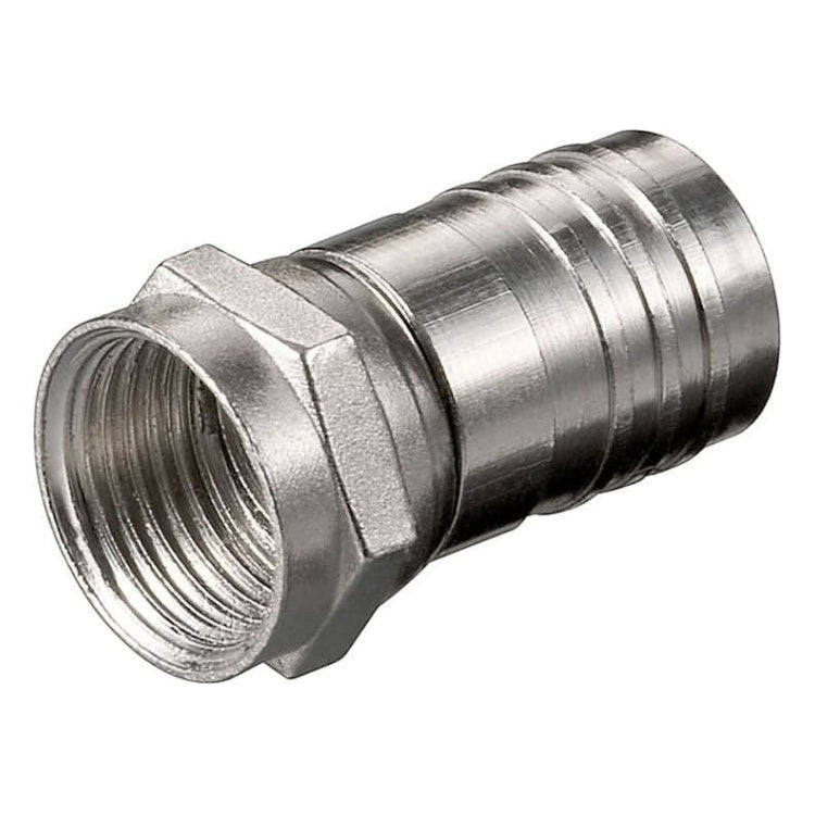 GK-01028 Krimp F-connector - Recht - Voor 7,5-8,5 mm coaxkabel - Metalen behuizing