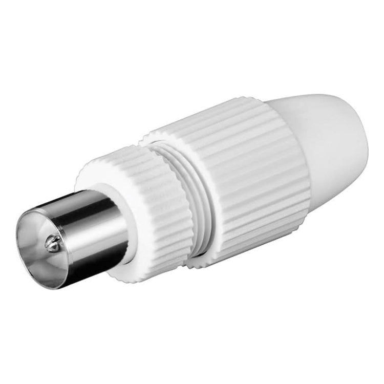GK-01031 Coaxiale Snel stekker met Klembevestiging - Mannelijk - Kunststof - Wit