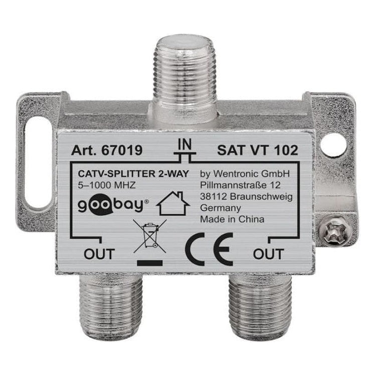 GK-01036 BK Distributeur - 1 ingang > 2 uitgangen - 5 MHz - 1000 MHz