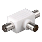 GK-01039 Coaxiale T-adapter - 2x coaxiaal vrouwelijk > 1x coaxiaal mannelijk - plastic