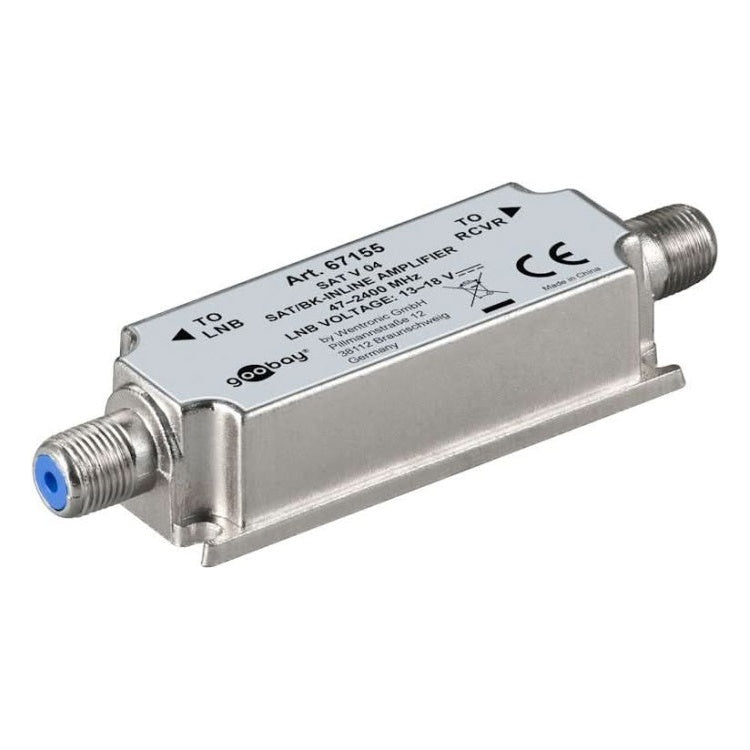 GK-01048 SAT/BK Inline-versterker 47 MHz - 2400 MHz - Zilver
