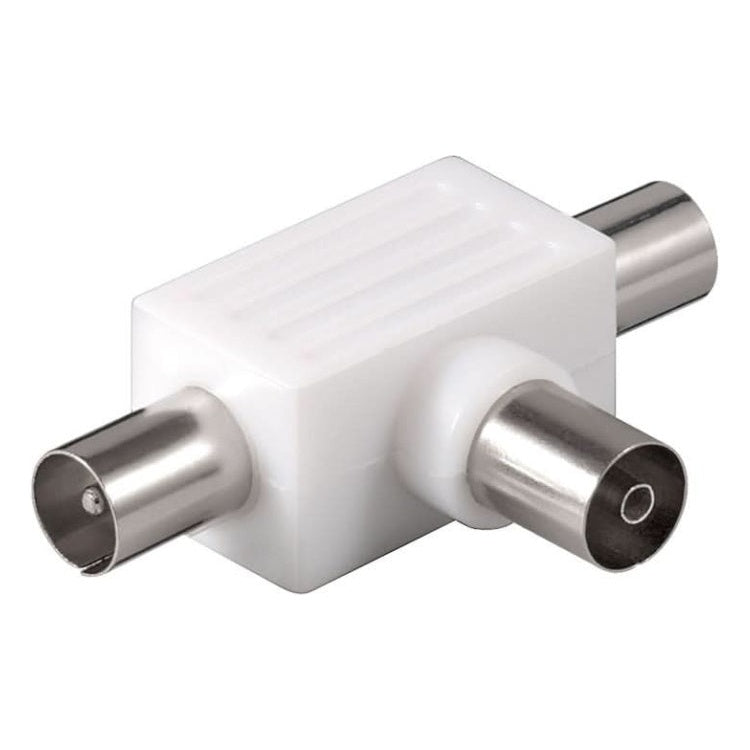 GK-01051 Coaxiale T-adapter: dubbele coaxiale stekker → coaxiale aansluiting