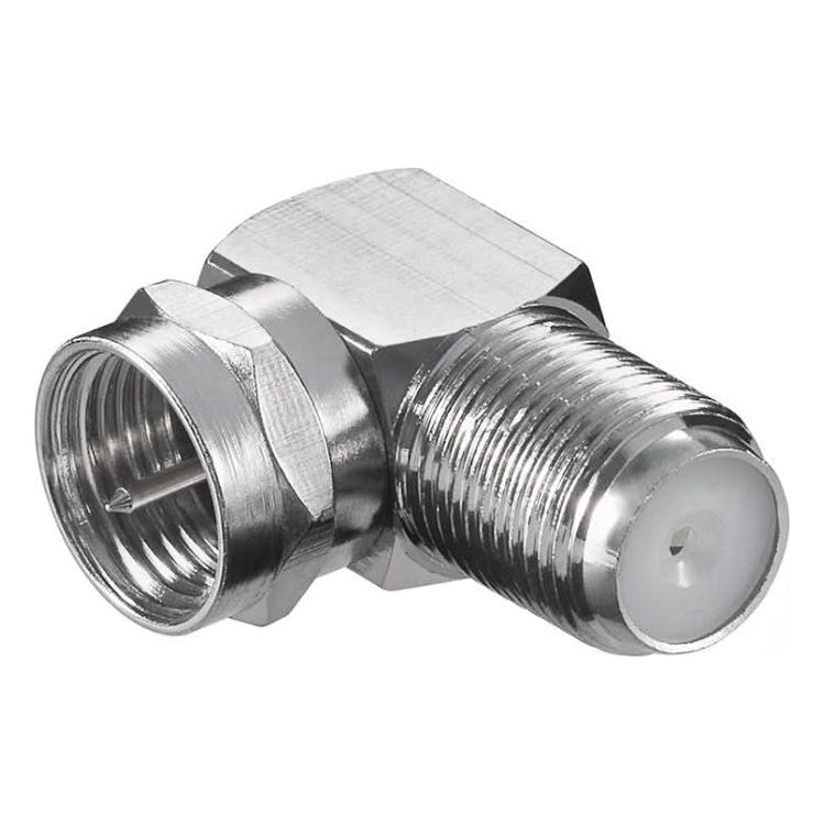 GK-01053 F-hoekadapter 90° - F-stekker (m) naar F-aansluiting (v) - Zink