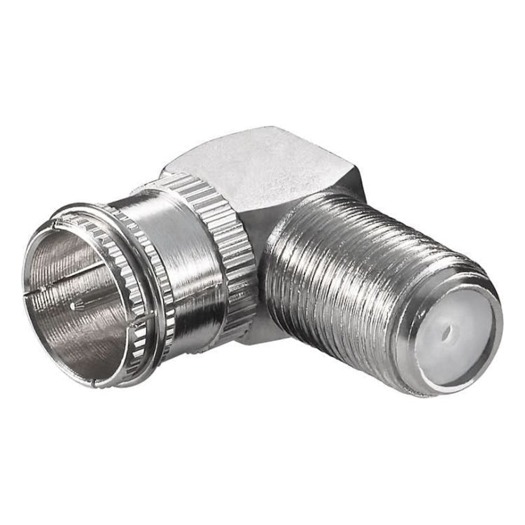 GK-01054 Hoekadapter F-stekker (m) (snel) naar F-aansluiting (v) 90° - Zink