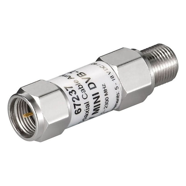 GK-01055 Mini Coaxiale Kabelversterker 18 dB - Zilver