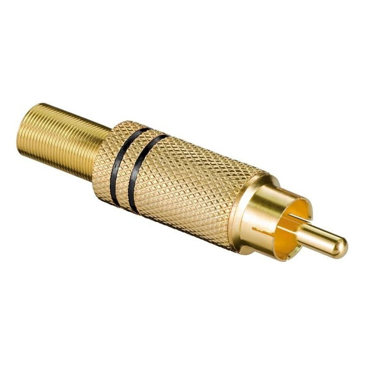 GK-01057 RCA-stekker Verguld met Kabelbeschermer -  Verguld - Goud