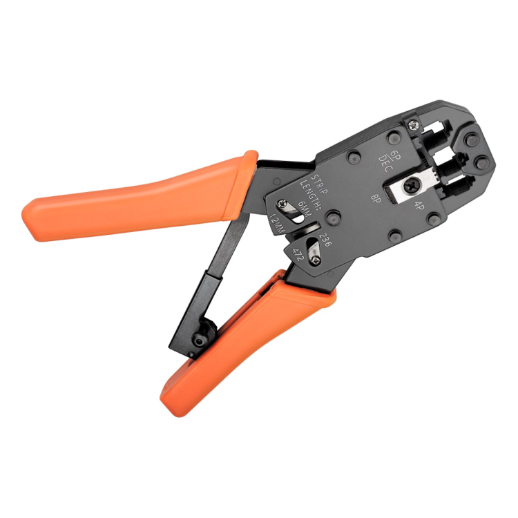 GK-01072 Krimptang voor modulaire stekkers - compact ontwerp - zwar/oranje